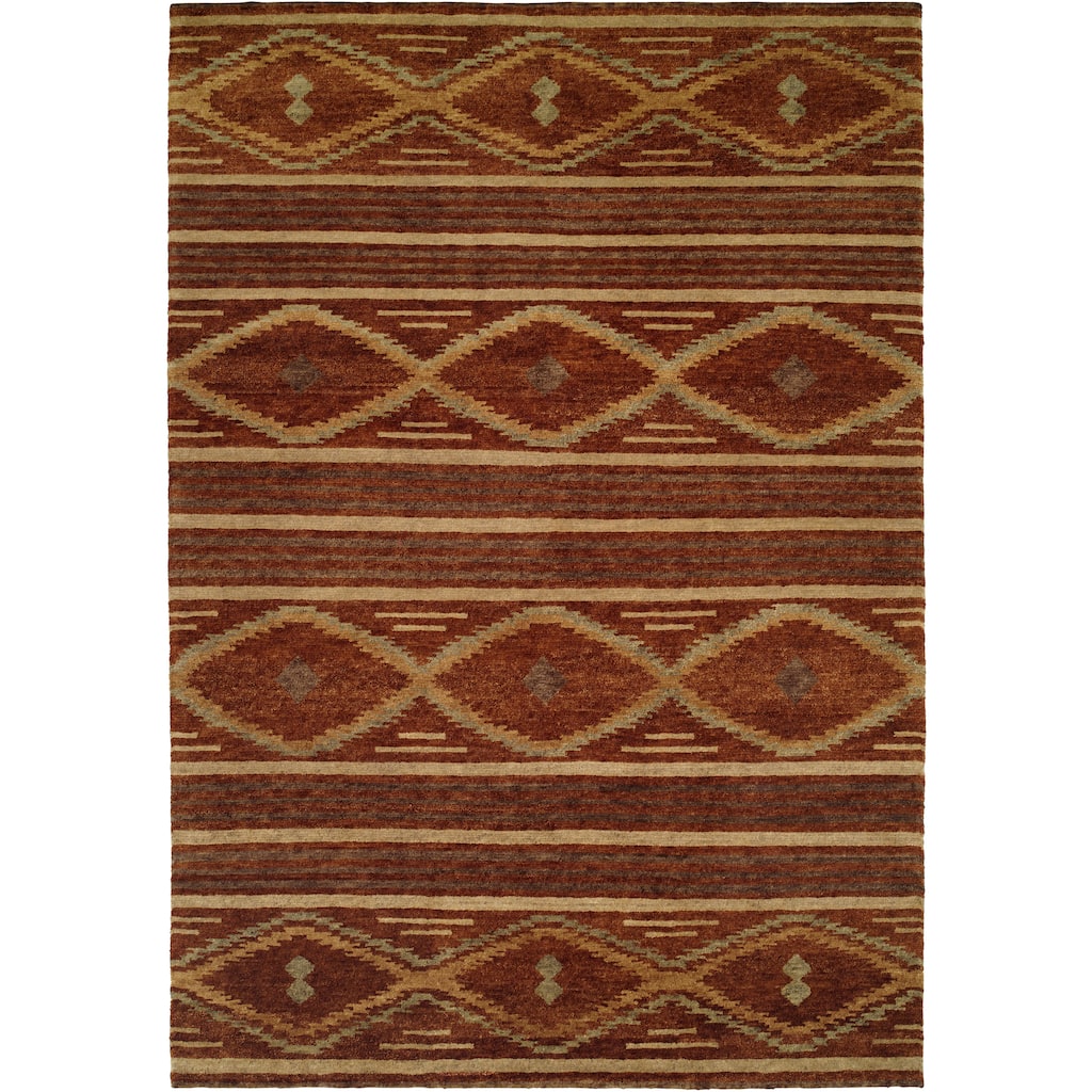 Traditional Multi-Colored Hand-Knotted Wool Area Rug
