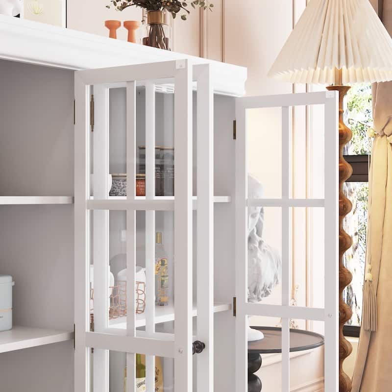 White Storage and Display Cabinet: Glass - door Showcase, Ample Storage & Thoughtful Details