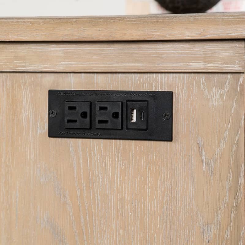 Cherie Side End Table, 1 Drawers 1 Door, Light White Wash, 24 Inch