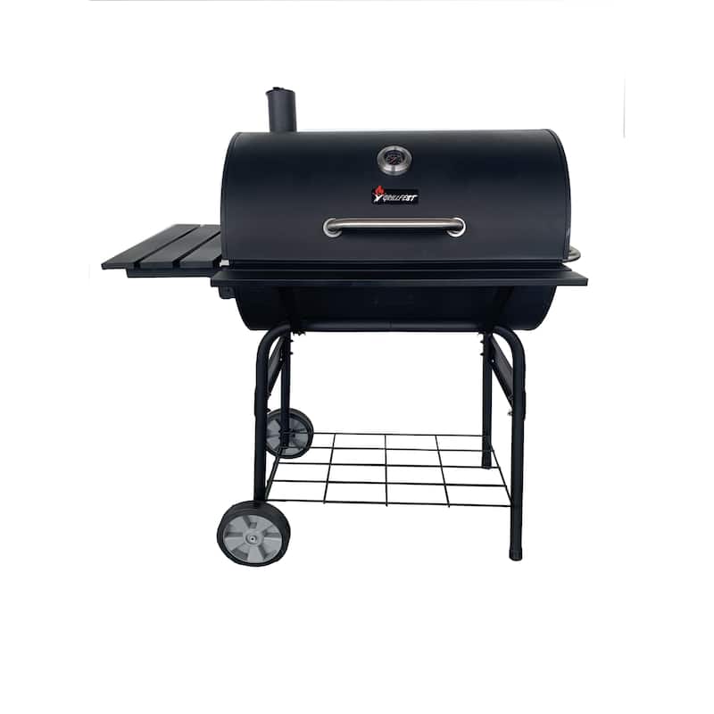 Grillfest 30in Barrel Charcoal Grill - 738sq in - Steel - Assembly Required