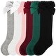 preview thumbnail 1 of 4, CozyWay Ruffled Baby Knee High Bow Socks, Assorted, 6 pair