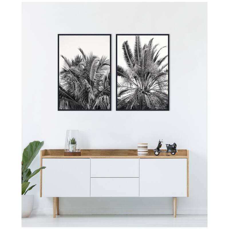 Kate and Laurel Palms No. 13 & No.15 2 Piece Framed Canvas Wall Art Set by Alicia Bock