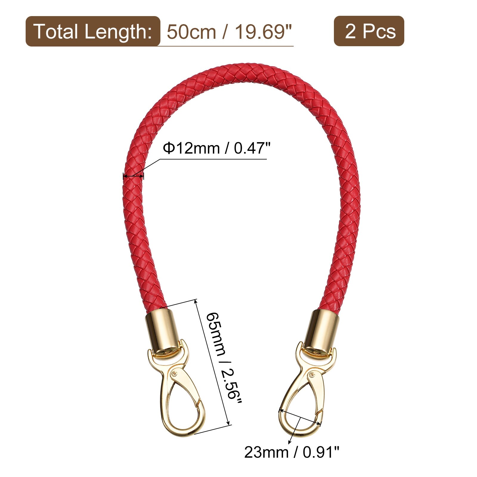 Leather Purse Strap, PU Braided Purse Replacement Handle for Women's Handbag Tote