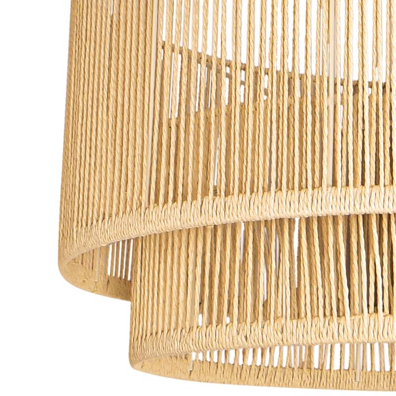 Boho Light Fixture 2-Tier Handwoven Rattan Pendant Lights