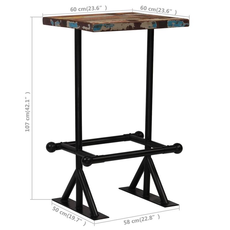 vidaXL Bar Set 3 Piece Solid Reclaimed Wood Multicolor