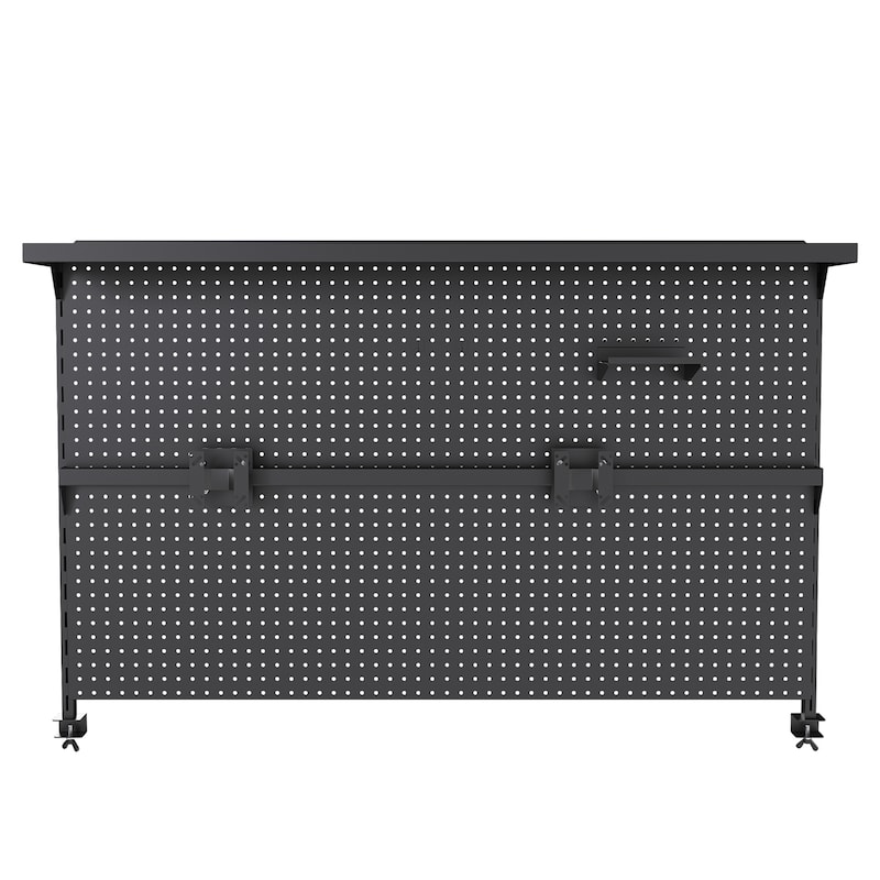 Metal Pegboard Desk Organizer with Dual Monitor Stand, 3 Accessories