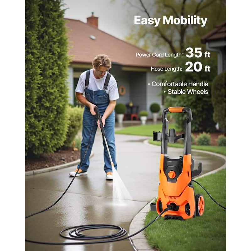 Electric Pressure Washer Max 4200 PSI 2.8 GPM with Nozzles & Foam Cannon - 11.02" x 9.84" x 28.35"