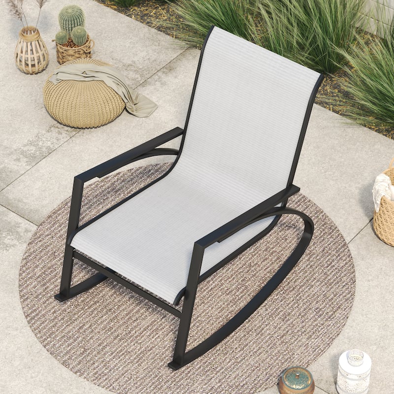 Corvus Antonio Outdoor Sling Fabric Rocking Chair