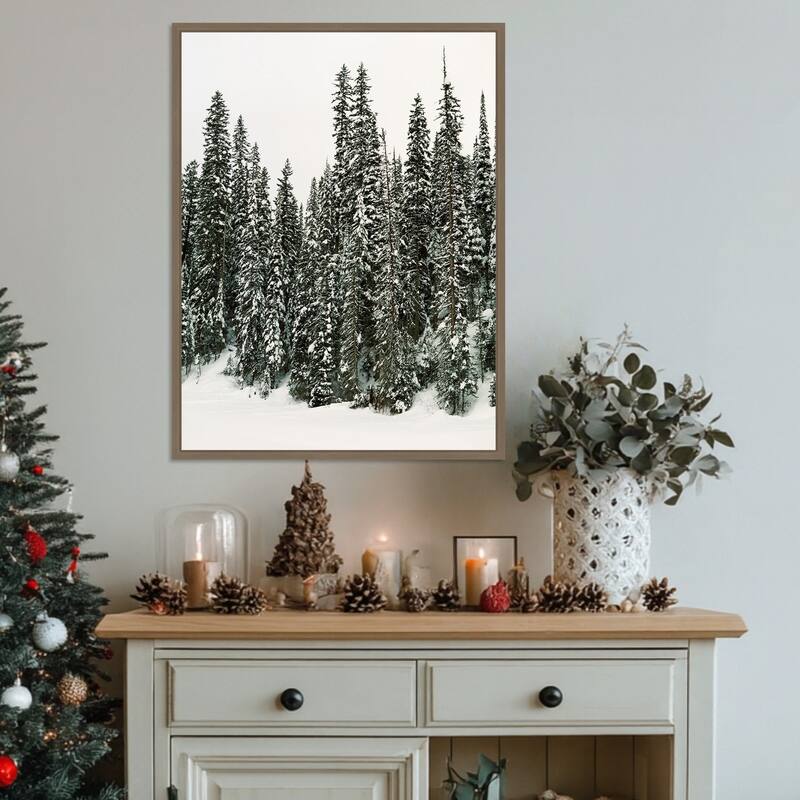 Winter Trees I by Justine Milton (23 x 30 in.), Framed Canvas Wall Art Print - Sylvie Dark Gold