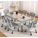 preview thumbnail 1 of 4, Kids Table and 6 Chair Set - Height Adjustable, Multifunctional Desk