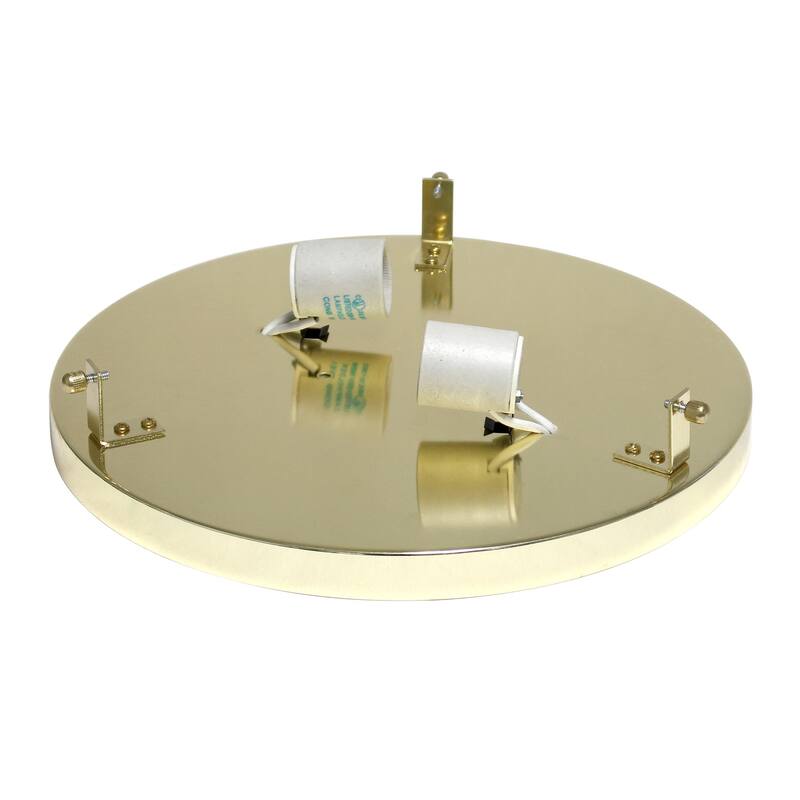 Round Flush Mount Light Fixture 12 Inch, 2 Light Gold Ceiling Light for Hallway