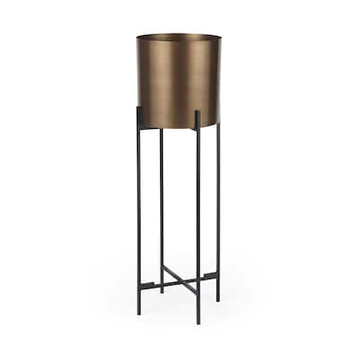 Sowerberry (Large) Bronze Metal w/Black Iron Legs Plant Stand