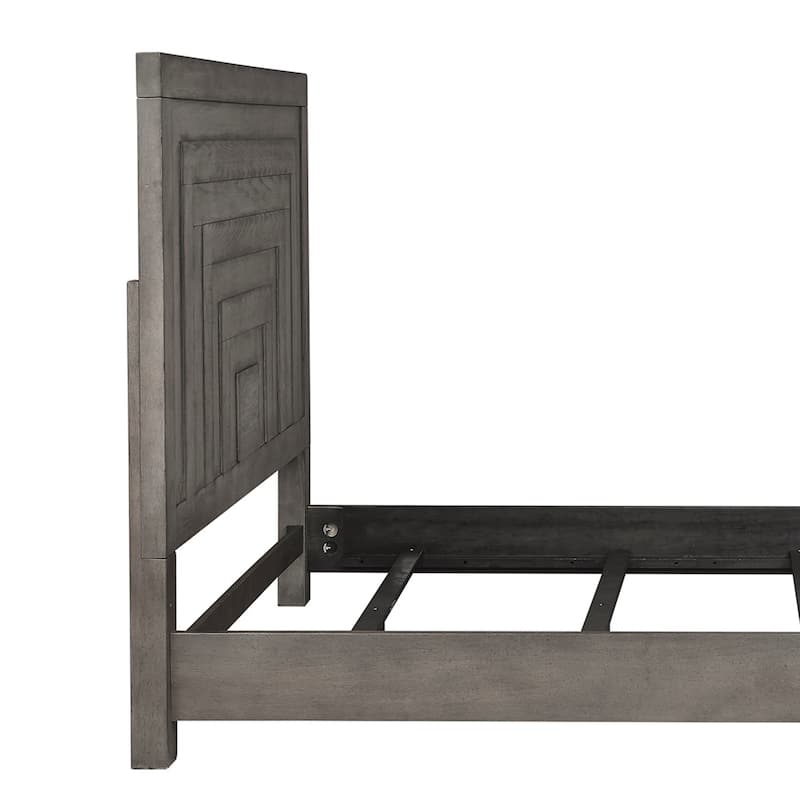 Modern Farmhouse Dusty Charcoal Distressed Queen Platform Bed
