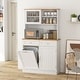 preview thumbnail 5 of 8, Gymax Double Tilt Out Trash Cabinet w/ Hutch Kitchen Pantry Storage