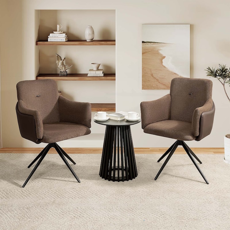 360° Swivel Home Office and Dining Chairs Set of 2,Metal Base,Comfortable for Living Room,Bedroom,Study,and Dining Room