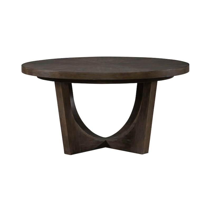 Cascade Falls Satin Espresso Pedestal Table for Dining Room - Width 60" x Depth 78" x Height 30"