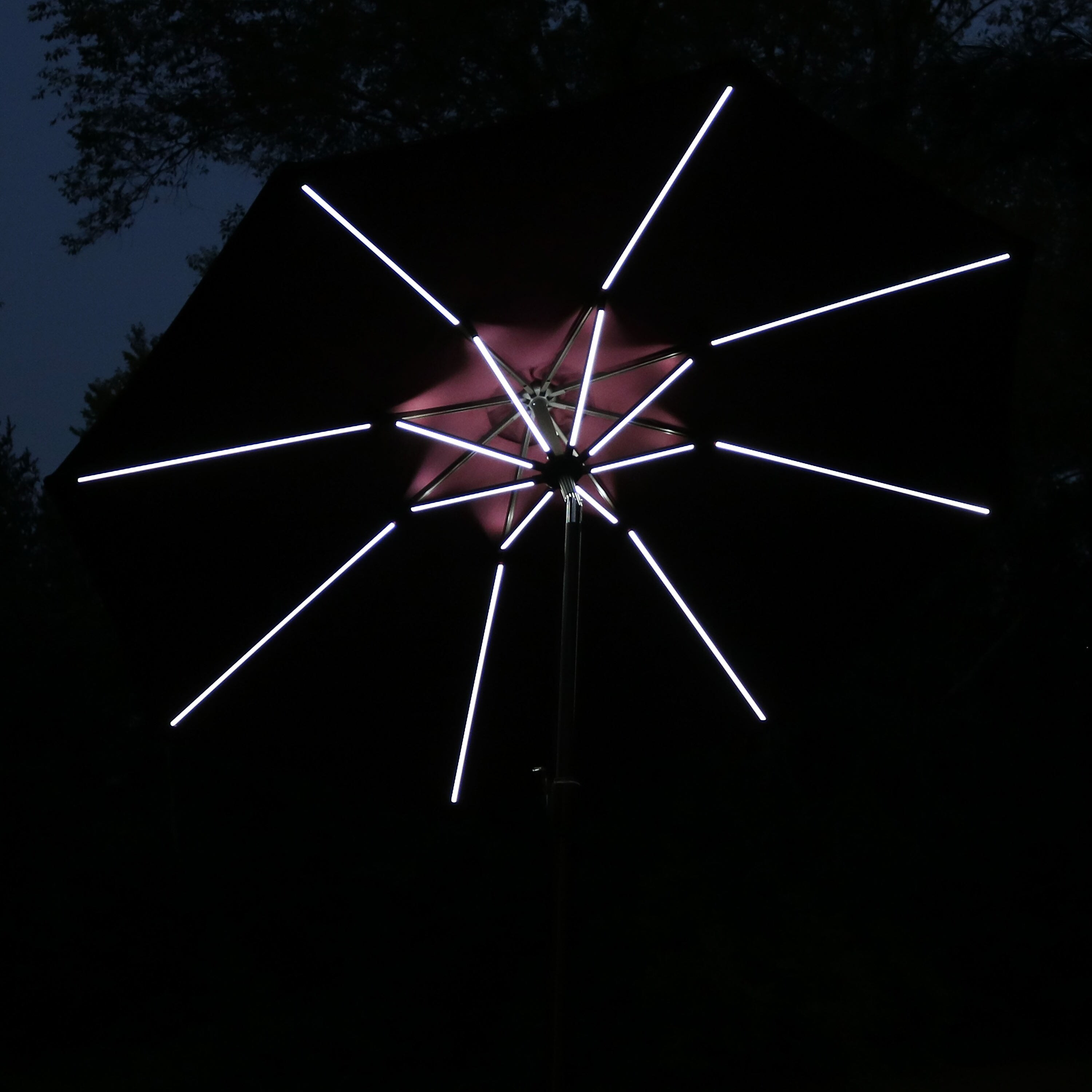 Shop Black Friday Deals On Sunnydaze 9 Foot Fade Resistant Patio Umbrella Solar Led Lights Burgundy 9 Ft Overstock 24010346