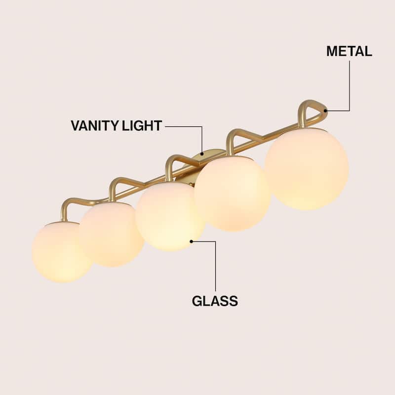 Globe Metal/Frosted Glass Modern LED Vanity, by JONATHAN Y