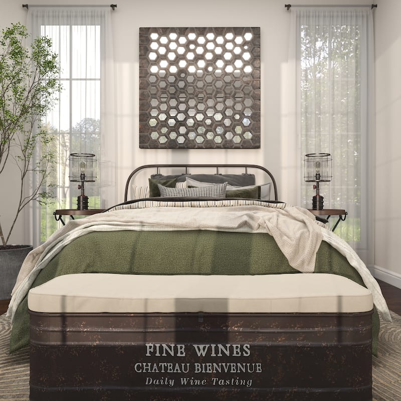 Gray Wooden Handmade Inspired Coral Home Wall Decor with Mirror Backing