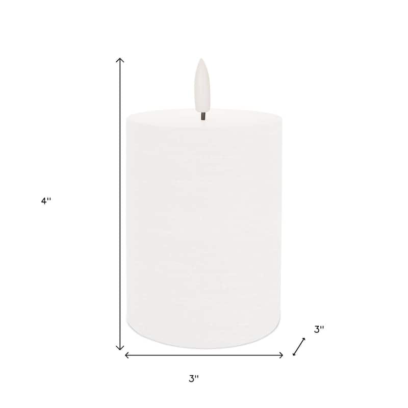 Set of Two White Flameless Pillar Candles