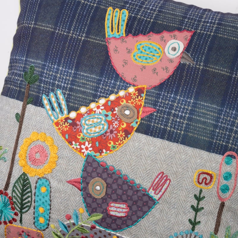 Cotton Home Birdie Stack Cotton 18 Inch Throw Pillow