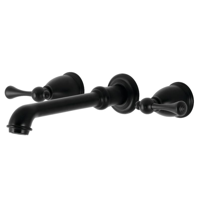 Kingston Brass English Country 3-Hole Wall Mount Roman Tub Faucet - Matte Black