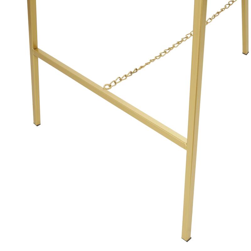 Metal Geometric Tall Adjustable 3 Tier Display Easel with Chain Support - Black or Gold - Roche River Decor