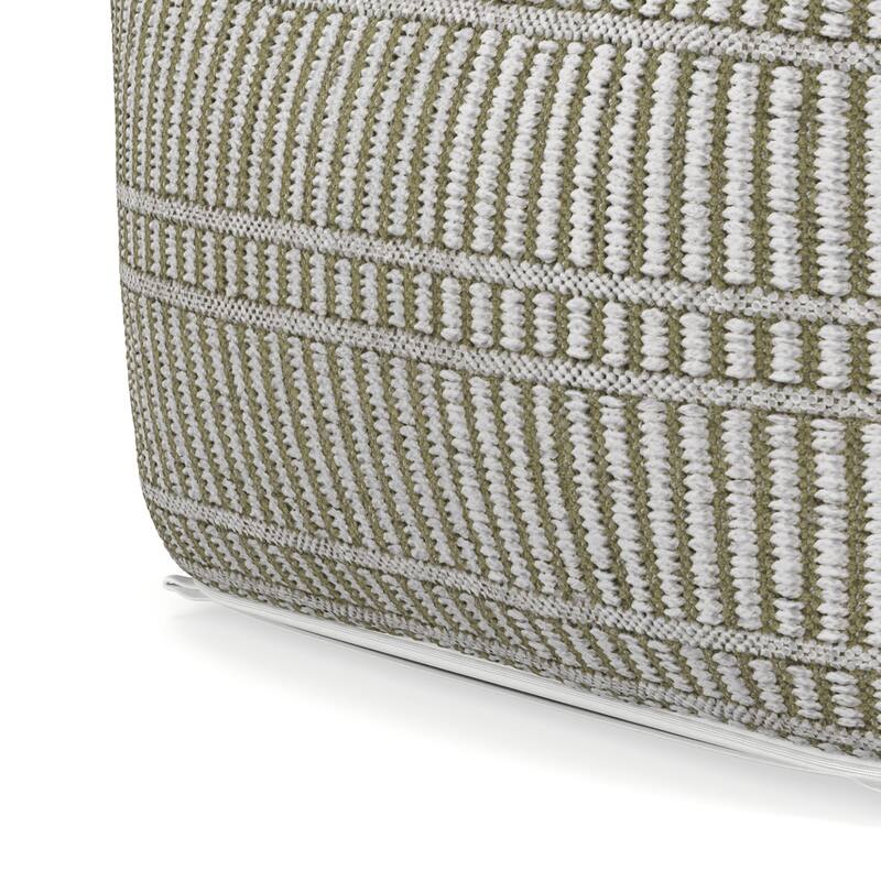 WYNDENHALL Wonda Square Woven Pouf in Recycled PET Polyester & Assembled