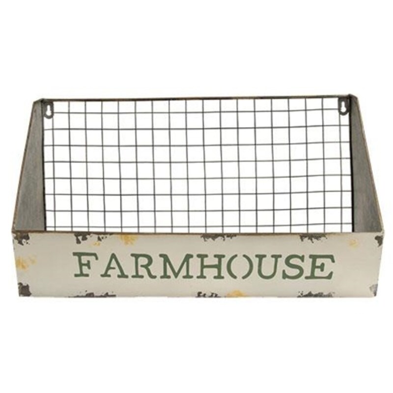 Shop Galvanized Metal Wire Wall Basket Farmhouse Overstock