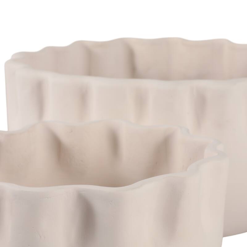 Terracotta Planters Handcrafted Decorative Sculpted Design (Set of 2)