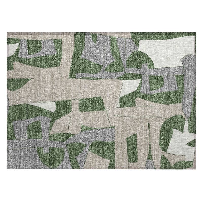 Machine Washable Indoor/ Outdoor Modern Crestone Chantille Rug