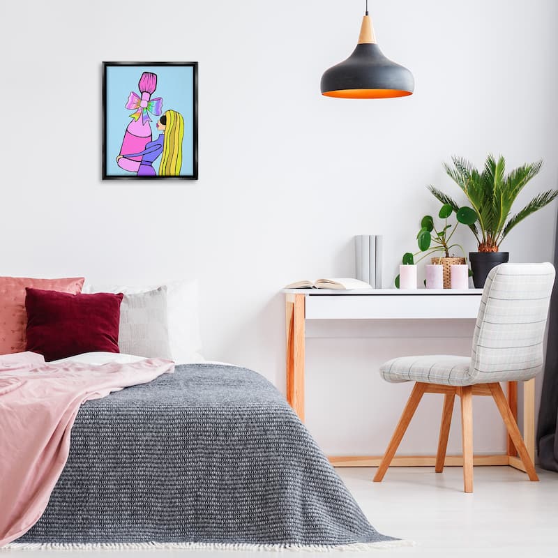 Stupell Bold Fashionista with Wine Bottle Framed Floater Canvas Wall Art Design By Katie Conley