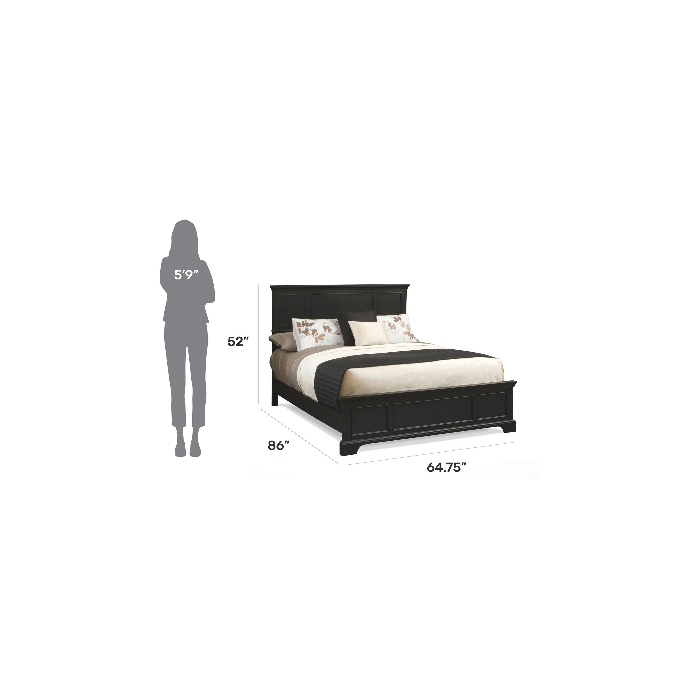 Bedford black queen sales bed frame