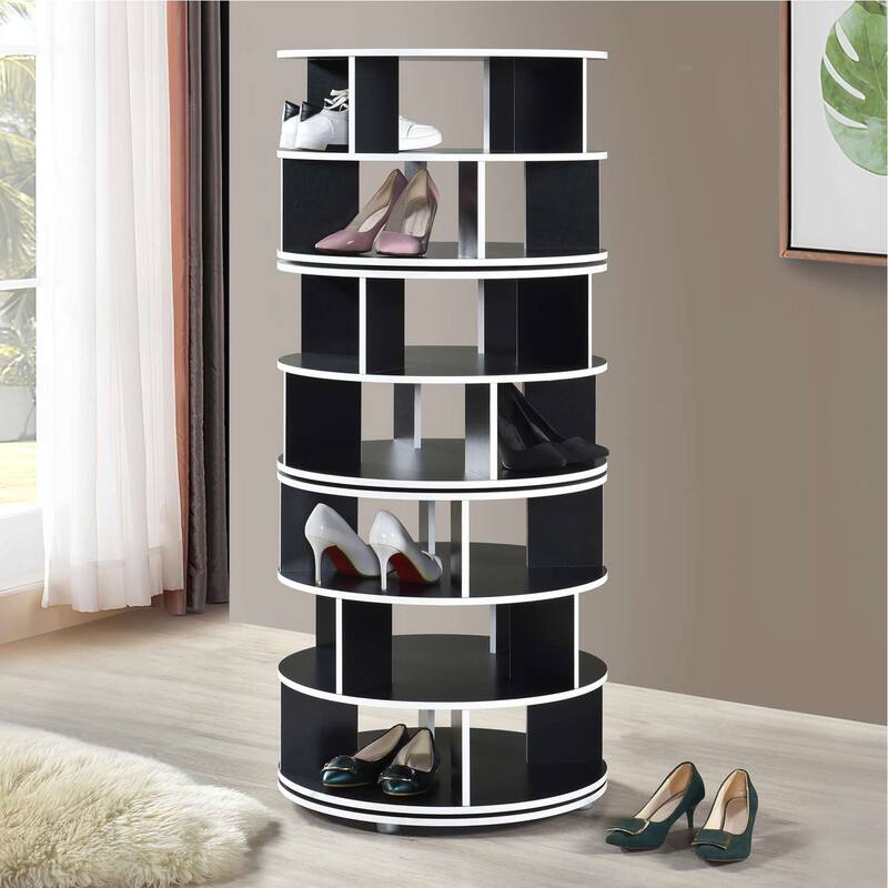 7-Tier Revolving Shoe Rack - Black/85