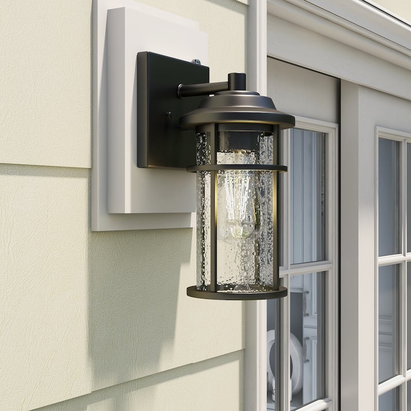 Dusk to Dawn Coastal Barn Outdoor Wall Lantern - Matte Black