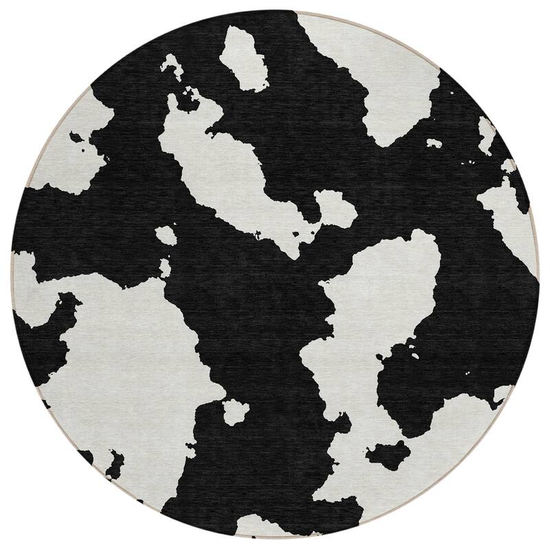 Machine Washable Indoor/ Outdoor Contemporary Abstract Chantille Rug