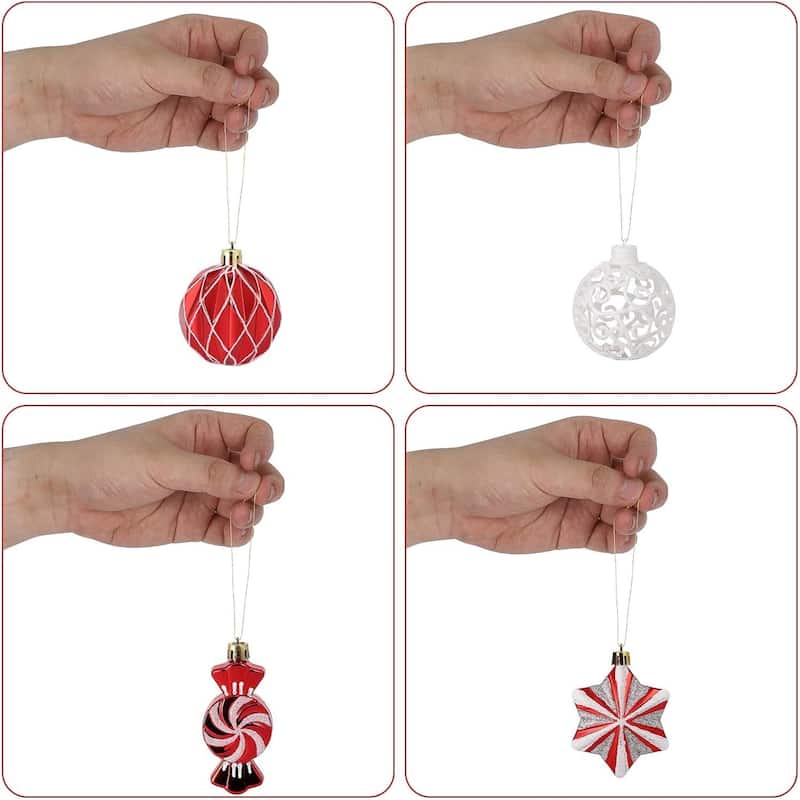 73 Pcs Christmas Decoration Ball Ornaments Set for Holiday Party Wedding - N/A