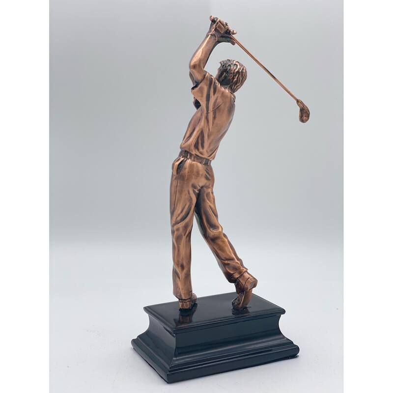 10" Bronze Male Golfer in Backswing