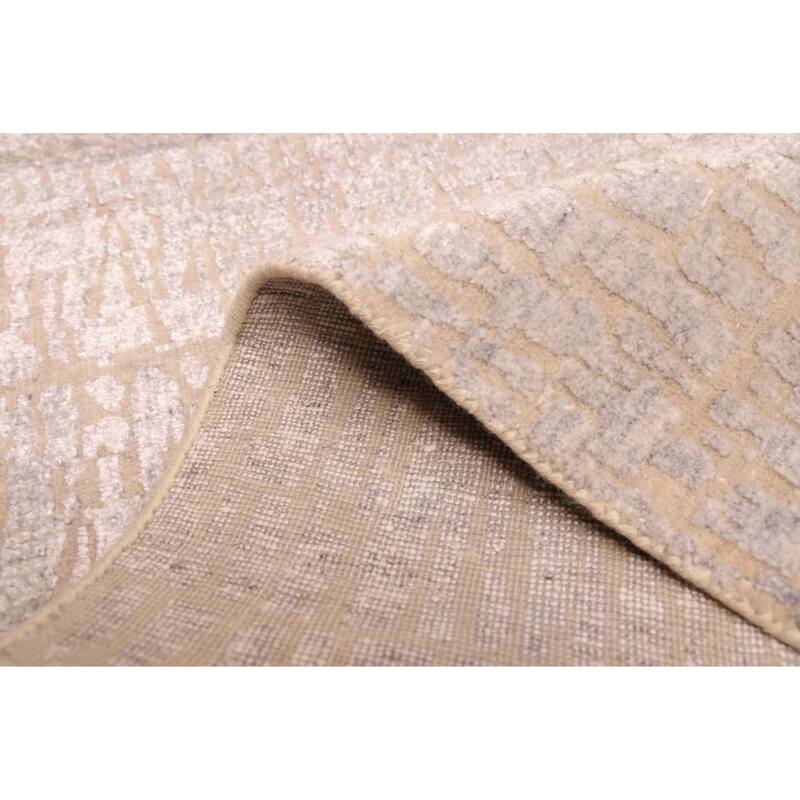 ECARPETGALLERY Hand-knotted Legacy Light Grey Silk, Wool Rug - 2'6 x 9'11