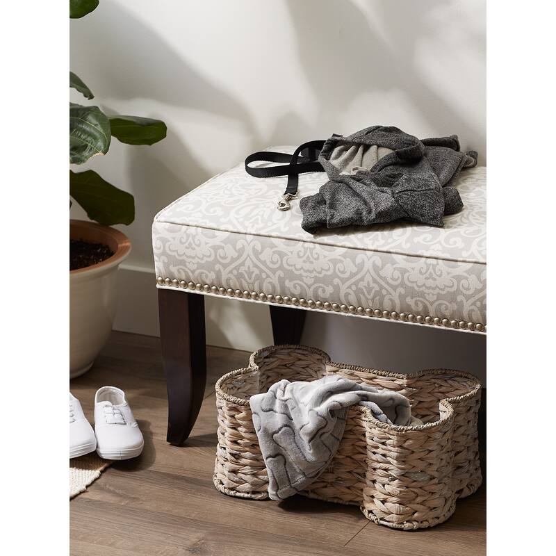 Bone Dry White Wash Hyacinth Bone Pet Basket Large 24x15x9