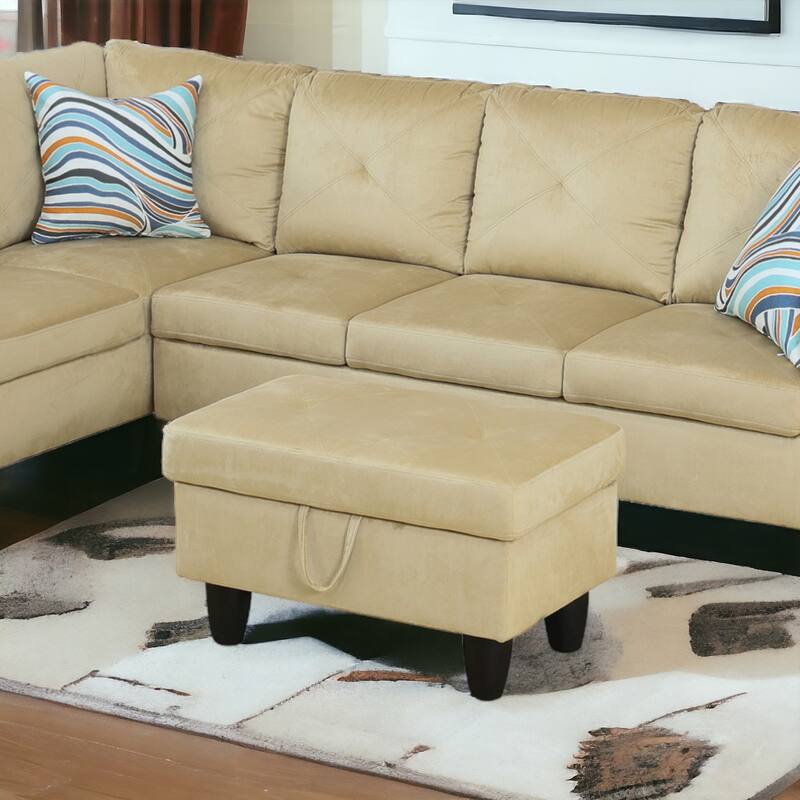 KISRAIS 28.5" Wide Upholstered Storage Ottoman