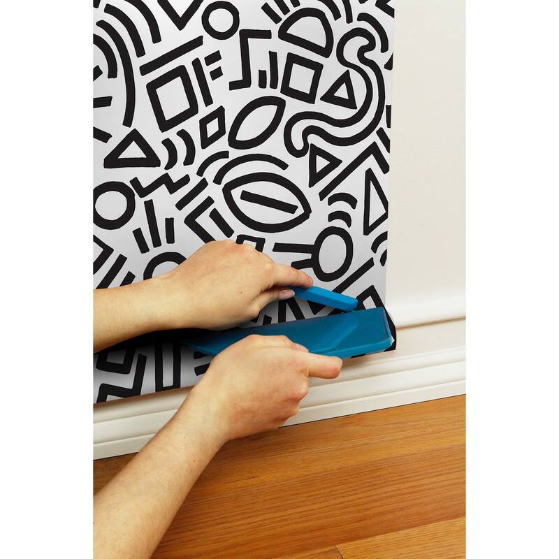 Aelfie Black Doodle Abstract Peel & Stick Wallpaper