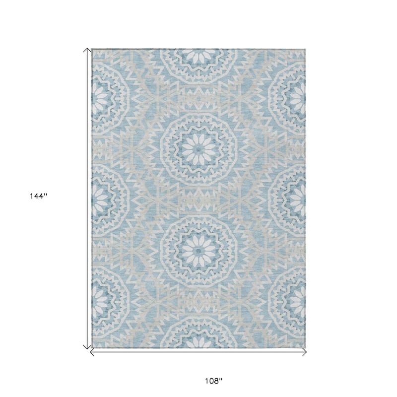 HomeRoots Floral Medallion Transitional Rectangle Outdoor Rug