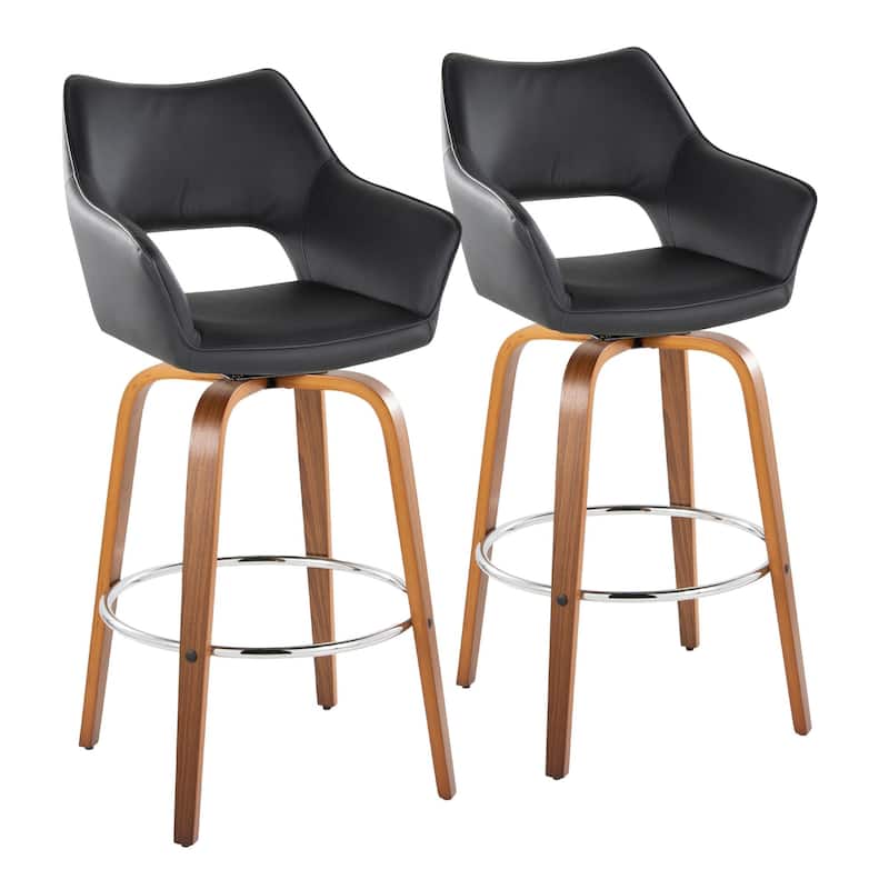 Mustang 30" Fixed-Height Xl Barstool - Set of 2 - Black