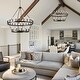preview thumbnail 4 of 6, 2 Tier Extra Large Wagon Wheel Chandelier Farmhouse Pendant Light Fixture - 78.7IN