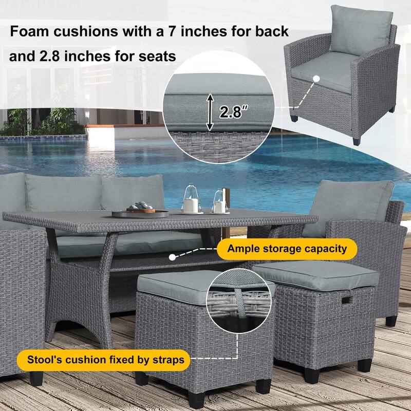 Outdoor Rattan Wicker Patio Set for Relaxing and Entertaining