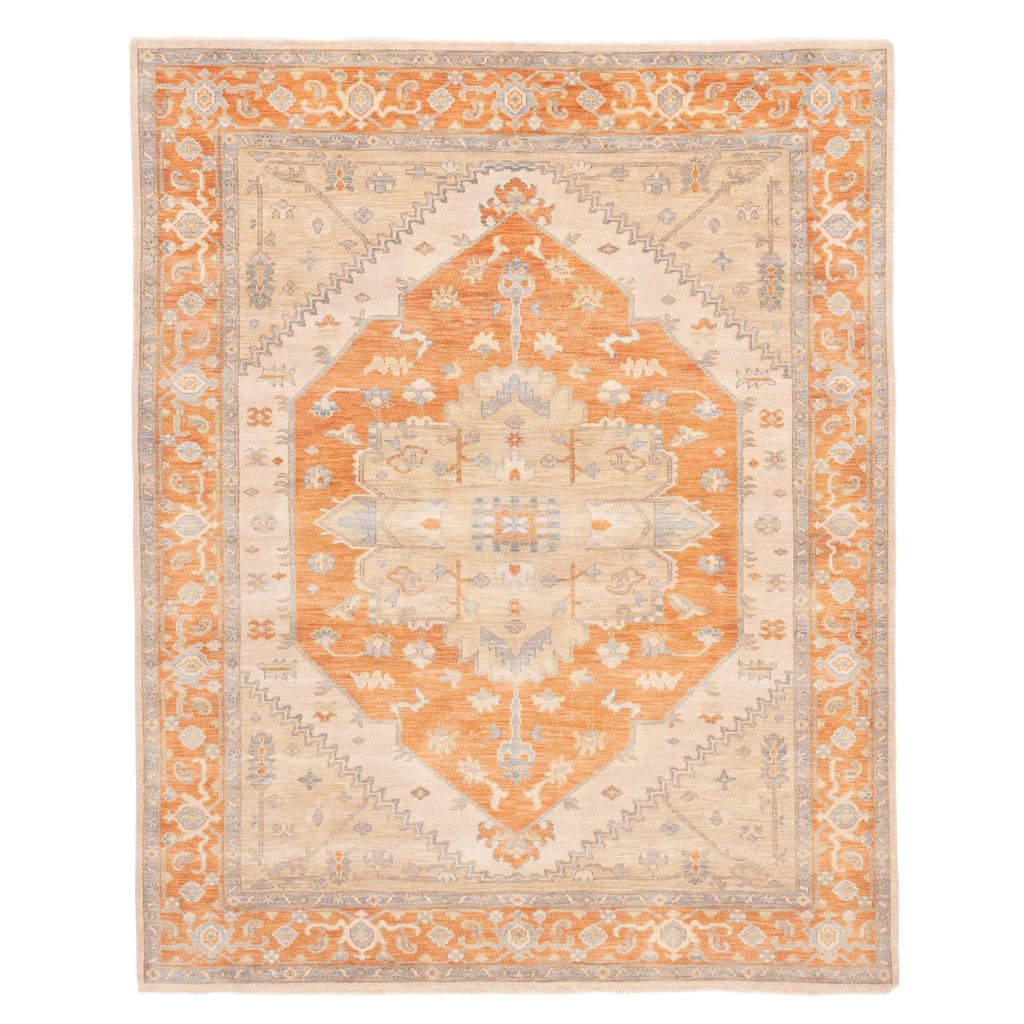 ECARPETGALLERY Hand-knotted Jules Sultane Burnt Orange Wool Rug - 8'0 x 9'10