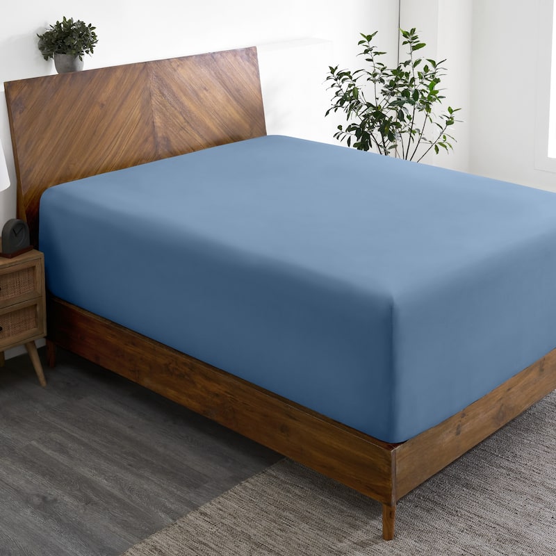 Bare Home Ultra-Soft Microfiber 22 Inch Extra Deep Pocket Fitted Sheet - King - Coronet Blue