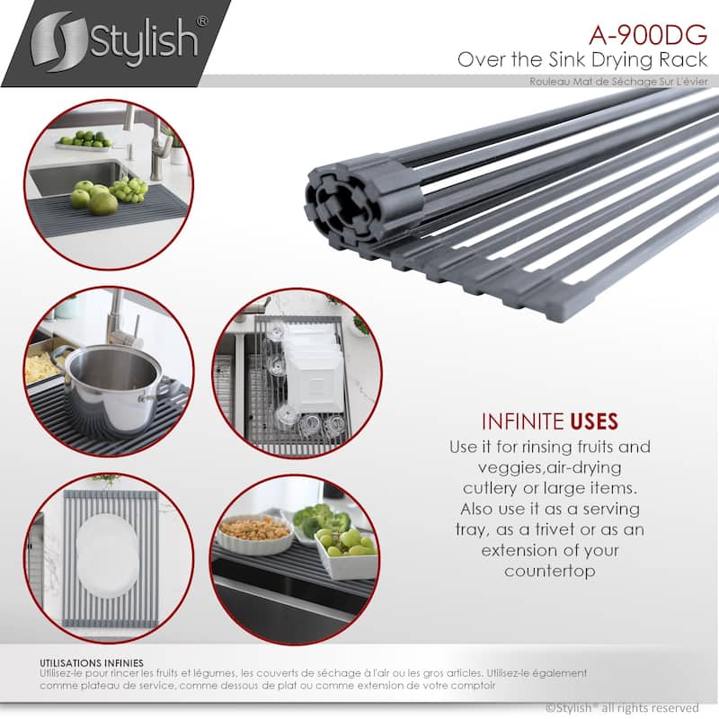 STYLISH Multipurpose Over Sink Roll-Up Dish Drying Rack