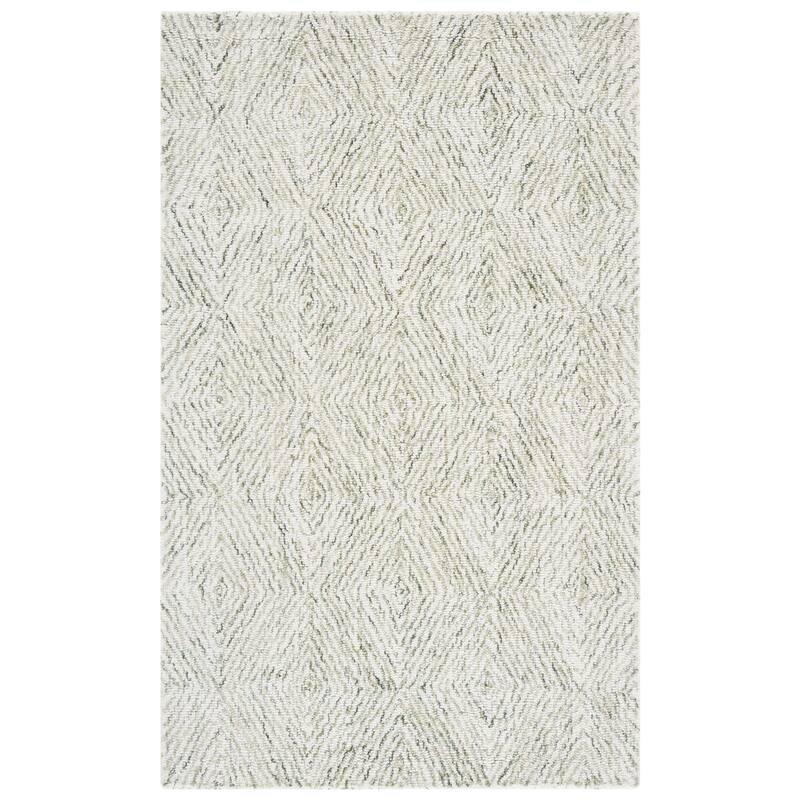 SAFAVIEH Handmade Ebony Herlaug Modern Wool Rug - 3' x 5' - Light Green/Ivory